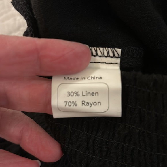 Wide leg wide smocked waist pull on pants - Picture 9 of 9